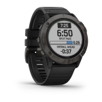 Смарт-часы Garmin Fenix 6X Pro Solar титановые серые DLC с черным ремешком