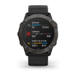 Смарт-часы Garmin Fenix 6X Pro Solar титановые серые DLC с черным ремешком