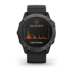 Смарт-часы Garmin Fenix 6X Pro Solar титановые серые DLC с черным ремешком