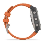 Смарт-часы Garmin Fenix 6 Sapphire титановые с оранжевым ремешком