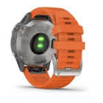 Смарт-часы Garmin Fenix 6 Sapphire титановые с оранжевым ремешком
