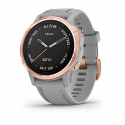 Смарт-часы Garmin Fenix 6s Sapphire розовое золото с серым ремешком
