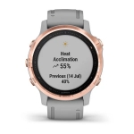 Смарт-часы Garmin Fenix 6s Sapphire розовое золото с серым ремешком