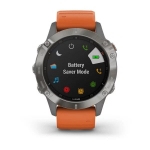 Смарт-часы Garmin Fenix 6 Sapphire титановые с оранжевым ремешком