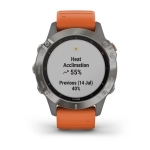 Смарт-часы Garmin Fenix 6 Sapphire титановые с оранжевым ремешком