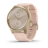 Смарт-часы Garmin Vivomove Style светло-золотистый с плетеным нейлоновым розовым ремешком