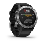 Смарт-часы Garmin Fenix 6 серебристые с черным ремешком