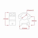 Кольца Hawke Matchmount 1"/Weaver/Med (22113)