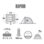 Палатка High Peak Rapido 3 (Dark Green/Light Green)